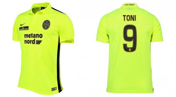Hellas Verona terza maglia gialla 2015-16 Toni