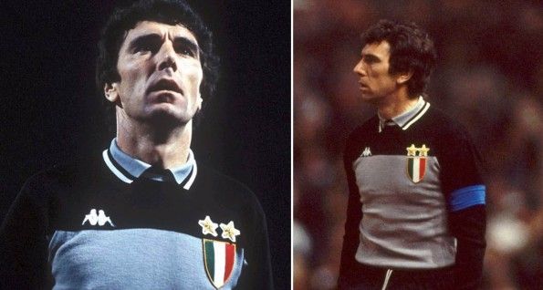Dino Zoff maglia Juventus grigio-nera
