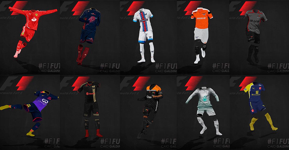 F1 Kits, le maglie da calcio della Formula 1