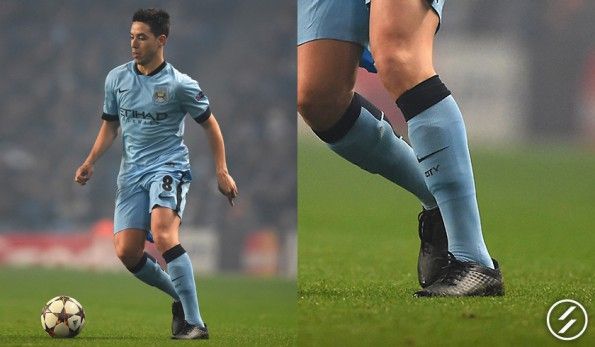 Nasri con prototipo scarpe New Balance