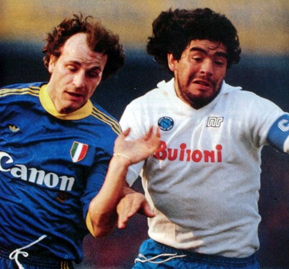 Verona vs Napoli, Serie A 1985-1986. Mauro Ferroni e Diego Armando Maradona
