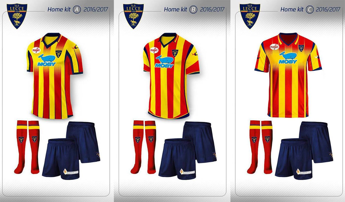 Lecce, i tifosi scelgono la maglia 2016-2017 su Facebook