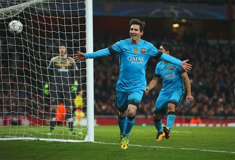 Messi in Arsenal-Barcellona Champions League