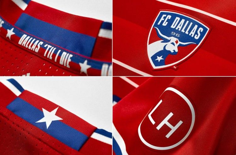 Dettagli prima maglia Dallas FC 2016