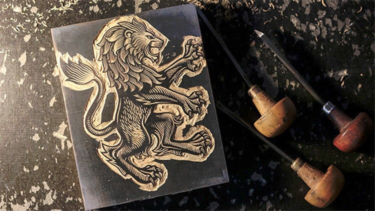 Il leone disegnato da Christopher Wormell