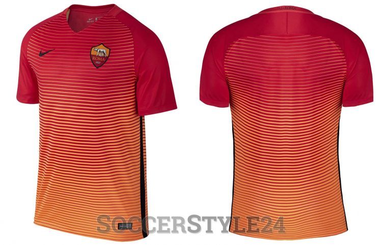 Terza maglia Roma 2016-2017 arancione-rosso