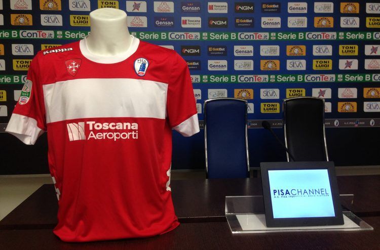 Terza maglia Pisa 2016-2017 rossa
