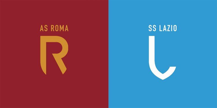 Logo AS Roma e SS Lazio stile Juventus
