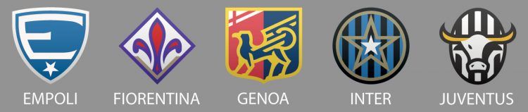Empoli, Fiorentina, Genoa, Inter e Juventus