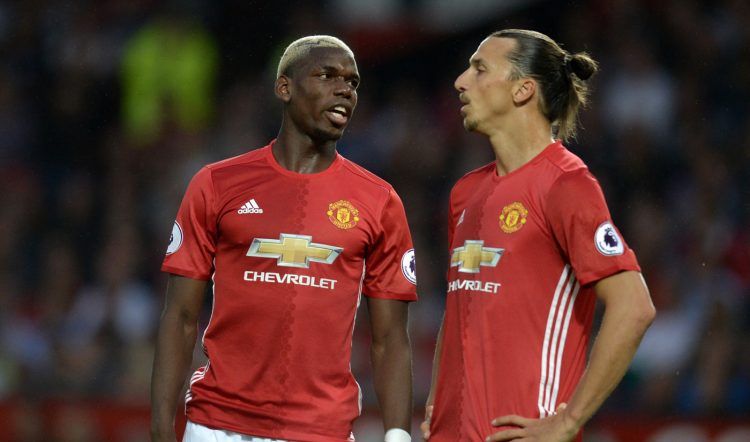 Pogba e Ibrahimovic con la maglia del Manchester United