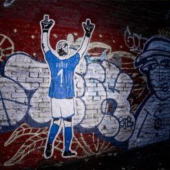 La leggenda Gigi Buffon nel murales azzurro