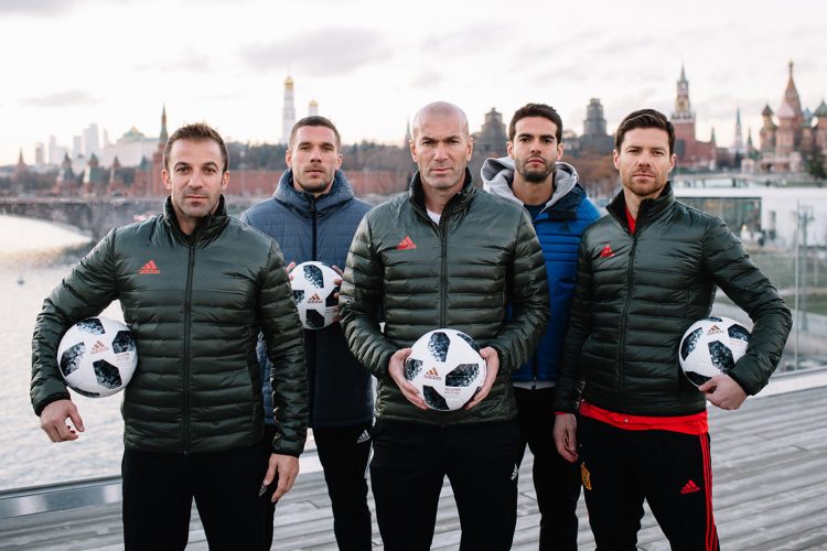 Zidane, Del Piero, Podolski, Xabi Alonso e Kakà, presentazione pallone Telstar