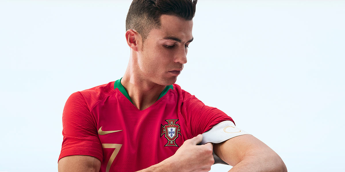 Cristiano Ronaldo con la maglia del Portogallo per i Mondiali 2018