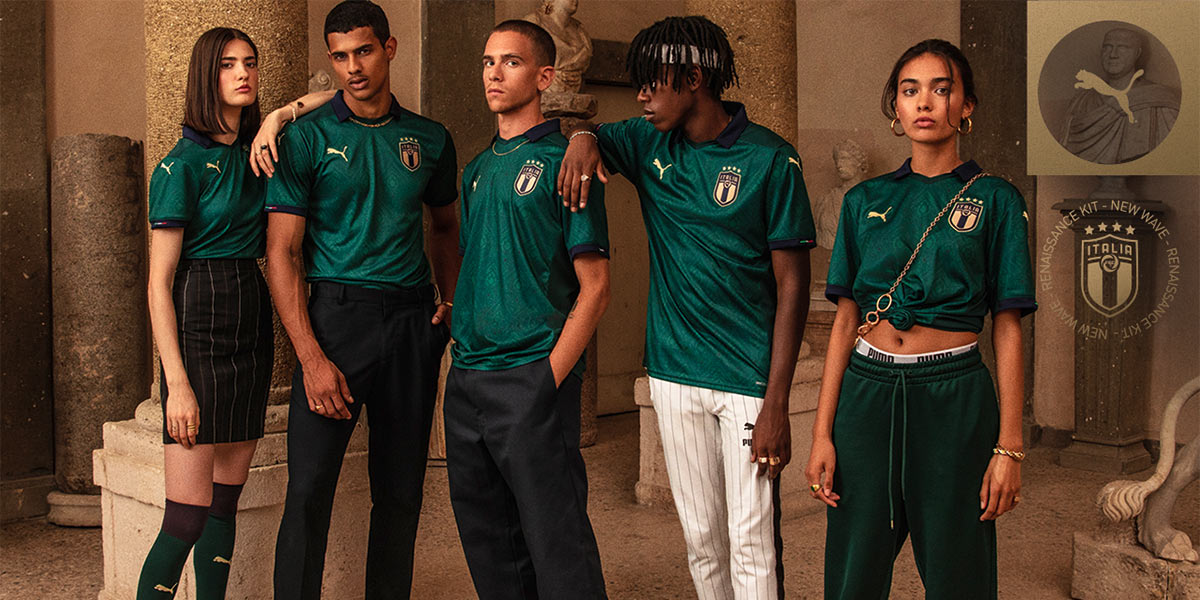 Maglia verde Italia 2020, il kit di Puma ispirato al Rinascimento