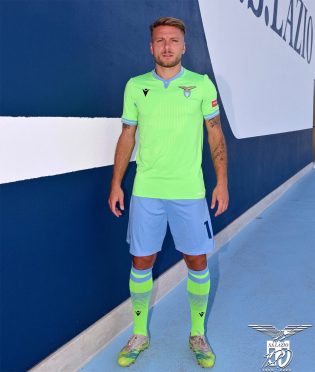 Ciro Immobile divisa Lazio away verde fluo