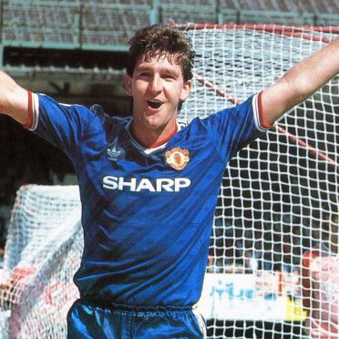 Seconda maglia blu Manchester United 1986-88