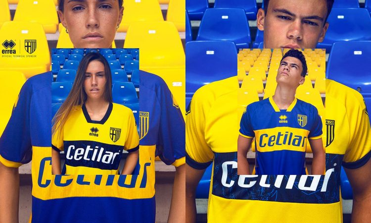 Le maglie del Parma da trasferta 2020-21 gialla e blu