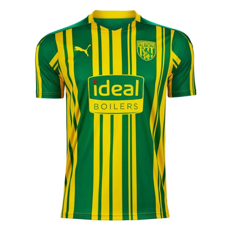 Seconda maglia WBA verde-gialla 2020-21