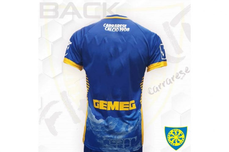 Maglia Carrarese azzurra Givova 2020-2021 retro