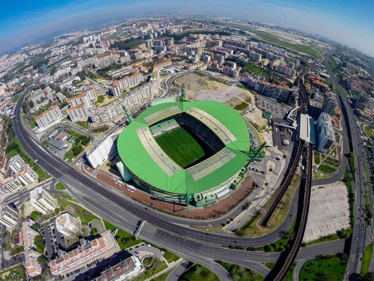 Vista aerea stadio Sporting Lisbona