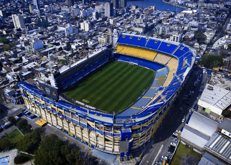 Lo stadio Bombonera visto dall'alto