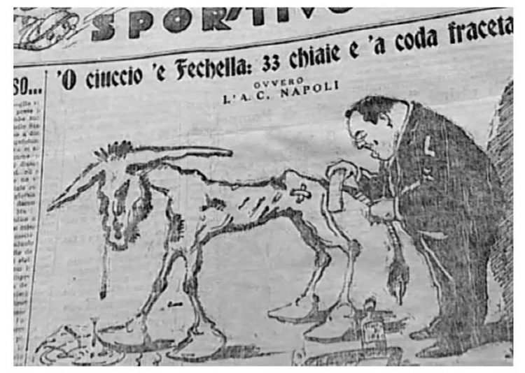 Vignetta satirica ciuccio Napoli