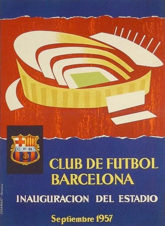 Cartolina inaugurazione Camp Nou Barcellona