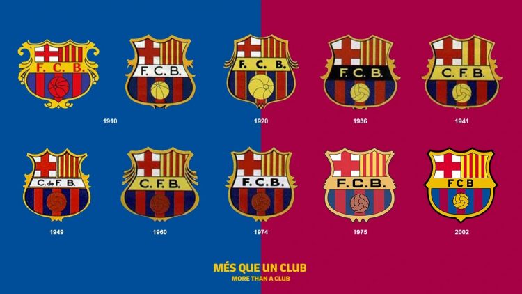 Storia logo Barcellona dal 1910 al 2021