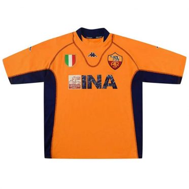 2001-02 Roma quarta maglia arancione-blu