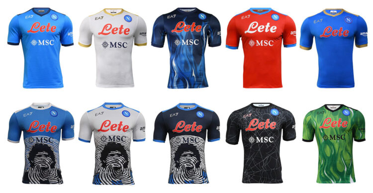 Tutte le maglie del Napoli 2021-2022 EA7