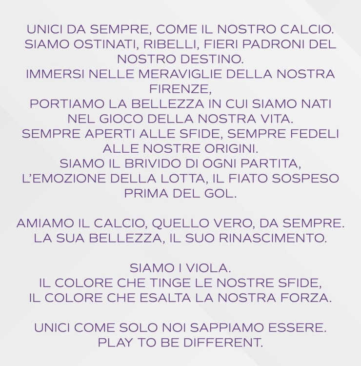 Il Manifesto della Fiorentina