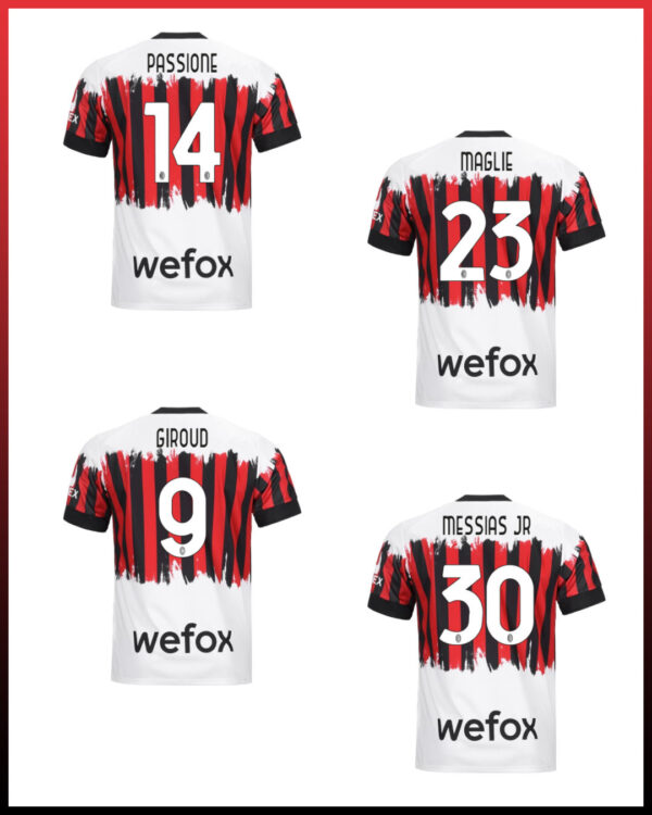 Font nomi e numeri Milan quarta maglia