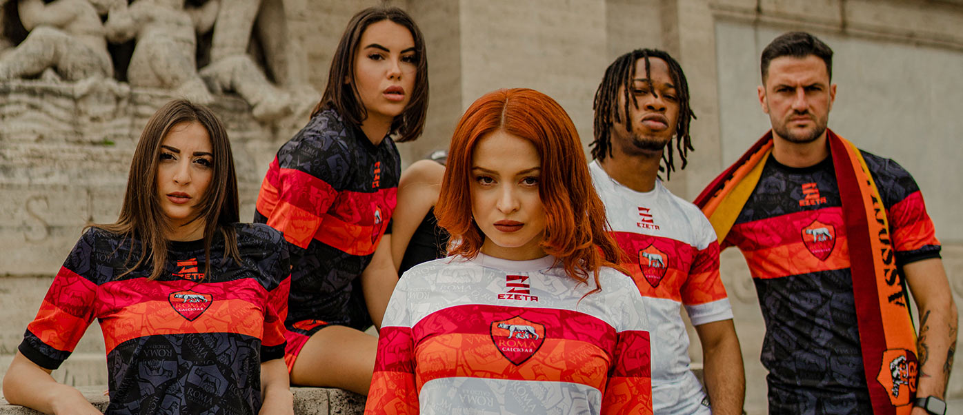 Le maglie della Roma C8 disegnate da Ezeta