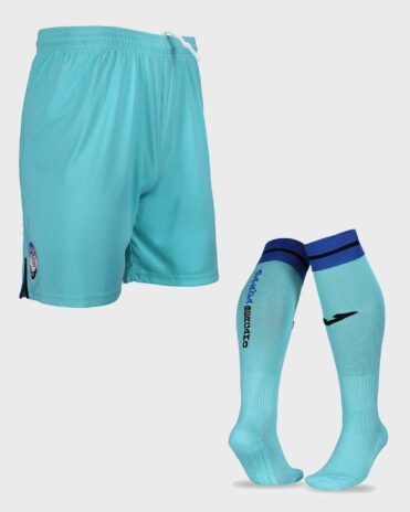 Pantaloncini e calzettoni terza divisa Atalanta turchese