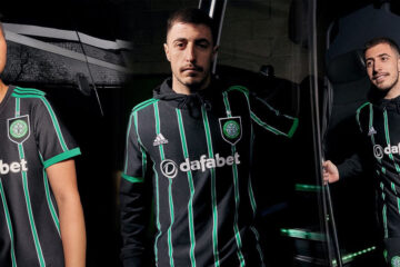 La seconda maglia del Celtic 2022-2023 gessata