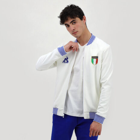La giacca con zip dell'Italia bianca Le Coq Sportif