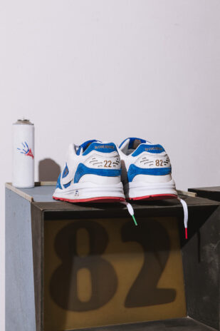 Le scarpe della capsule collection Le Coq Sportif Italia 1982