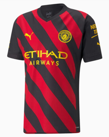Seconda maglia Manchester City rossonera 2022-2023