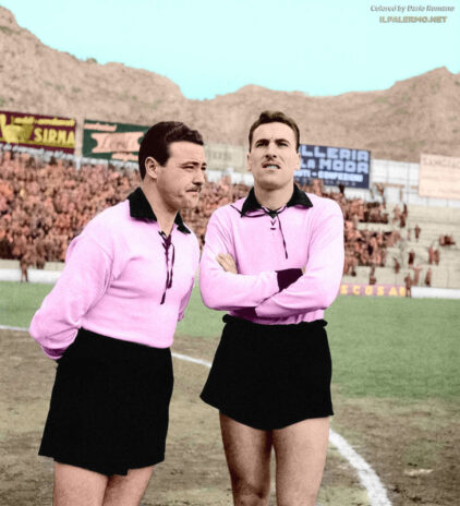 Gomez e Vernazza con la maglia del Palermo anni 50