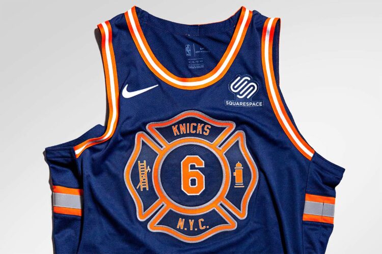 Maglia NYC Knicks blu-arancione