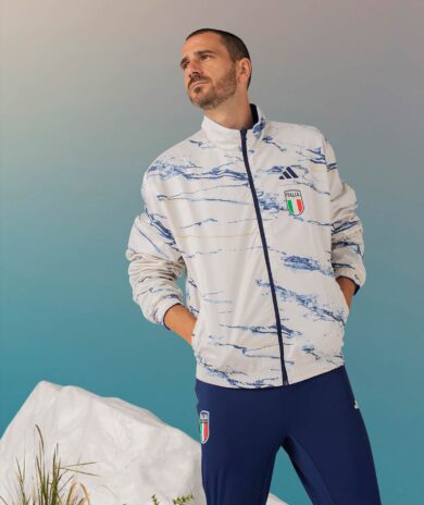 Giacca Italia Anthem reversibile: lato bianco con venature