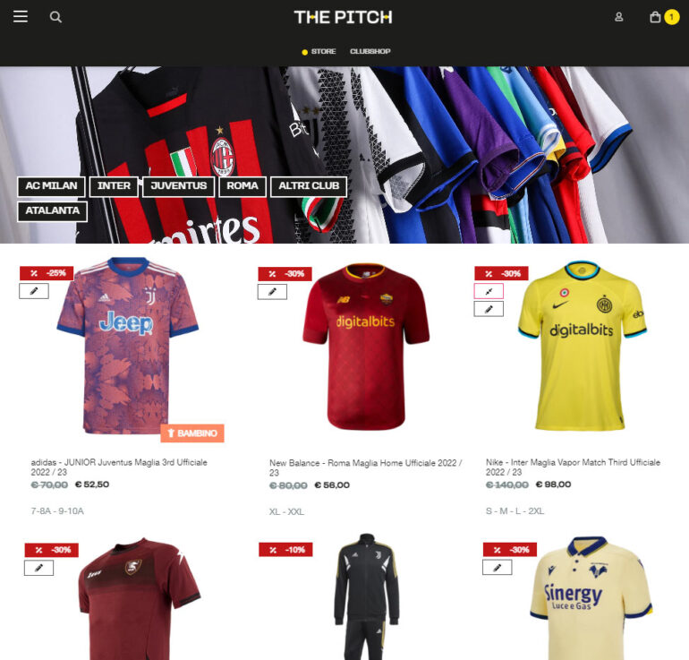 Maglietta Casual E Stampa Calcio - Italy