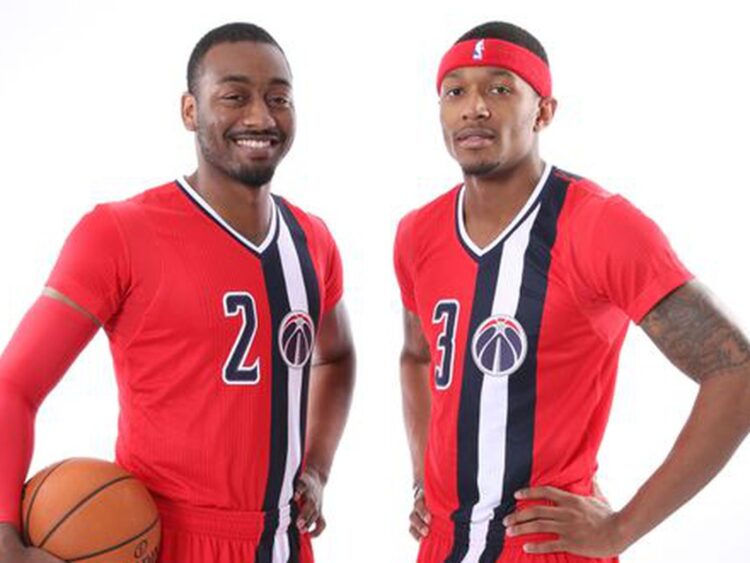 Washington Wizards maglia rossa con maniche corte