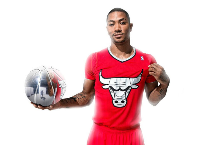 Maglia rossa Chicago Bulls a maniche corte