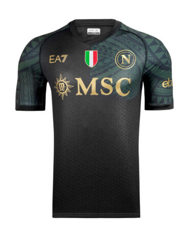 Terza maglia Napoli 2023-2024 nera con tatuaggi Maori