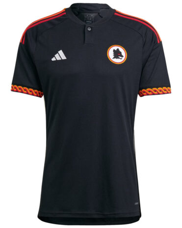 Terza maglia roma 2023-24 adidas nera con lupetto