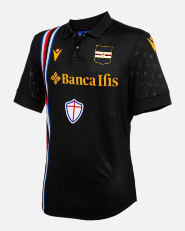 Terza maglia sampdoria nera 2023-24 macron