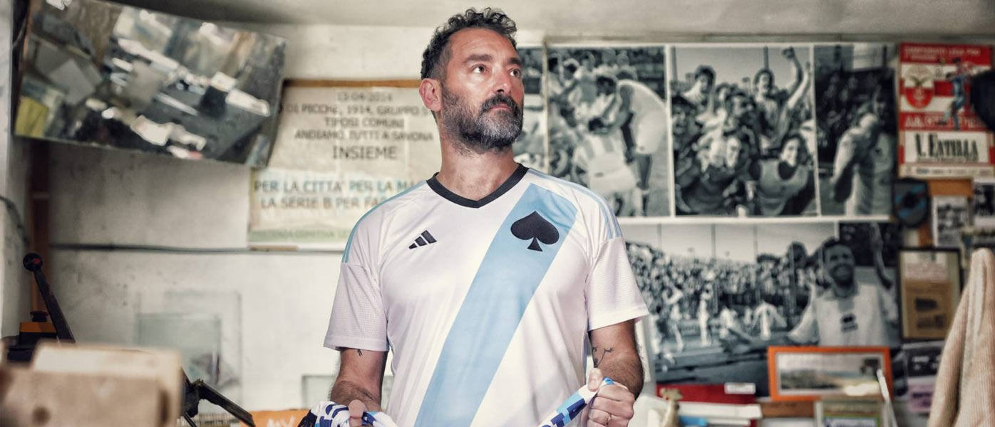 Maglia Entella 110 anni adidas con asso di picche