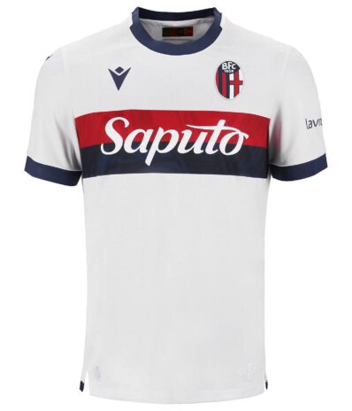 Seconda maglia bologna bianca con fascia rossoblù 2024-2025