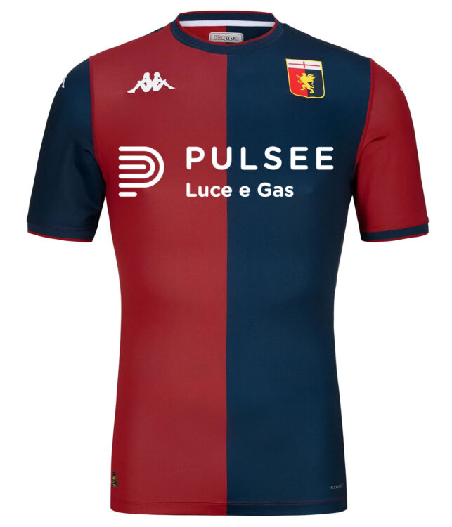 Complet Bébé Genoa CFC 2024/25 Kappa - Maillot Domicile - Numéro Et Joueur Au Choix - Taille Nouveau-né